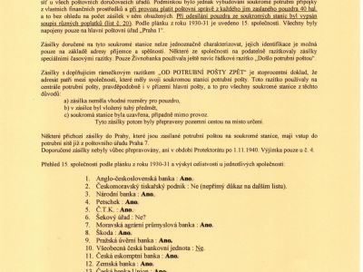 SOUKROMÉ STANICE PRAŽSKÉ POTRUBNÍ POŠTY