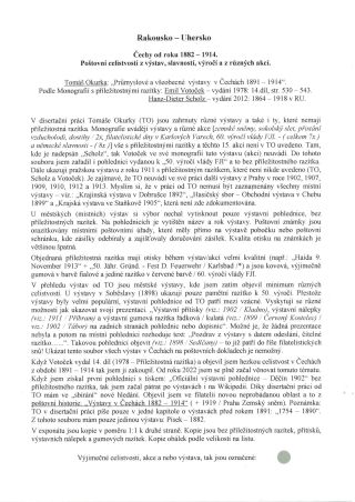 RAKOUSKO-UHERSKO, POŠTOVNÍ DOKLADY Z VÝSTAV, SLAVNOSTÍ APOD. – sheet 1