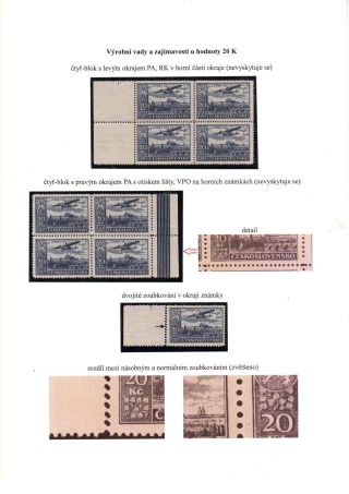 ČESKOSLOVENSKO, LETECKÉ ZNÁMKY - DEFINITVNÍ VYDÁNÍ 1930 – sheet 61