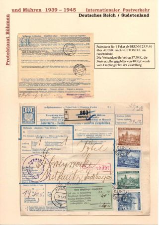 POŠTOVNÍ PROVOZ Z PROTEKTORÁTU ČECHY A MORAVA DO EVROPSKÝCH ZEMÍ – list 13