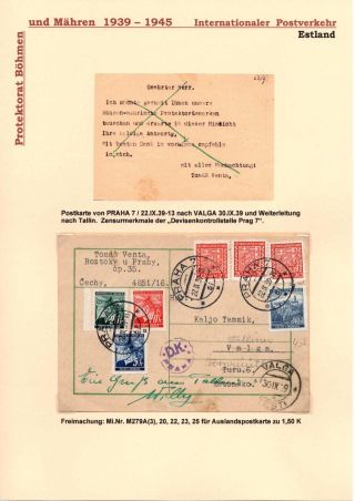 POŠTOVNÍ PROVOZ Z PROTEKTORÁTU ČECHY A MORAVA DO EVROPSKÝCH ZEMÍ – list 17