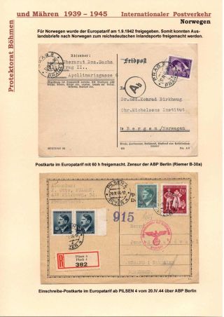 POŠTOVNÍ PROVOZ Z PROTEKTORÁTU ČECHY A MORAVA DO EVROPSKÝCH ZEMÍ – list 40