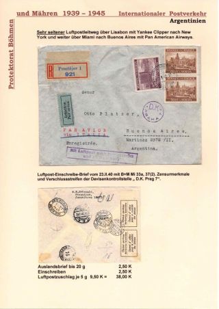 POŠTOVNÍ PROVOZ Z PROTEKTORÁTU ČECHY A MORAVA DO MIMOEVROPSKÝCH ZEMÍ – sheet 7