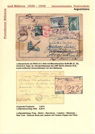 POŠTOVNÍ PROVOZ Z PROTEKTORÁTU ČECHY A MORAVA DO MIMOEVROPSKÝCH ZEMÍ – sheet 10