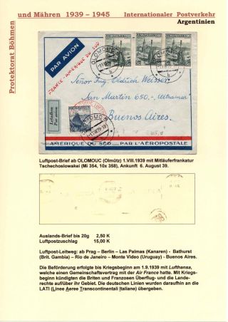 POŠTOVNÍ PROVOZ Z PROTEKTORÁTU ČECHY A MORAVA DO MIMOEVROPSKÝCH ZEMÍ – sheet 11