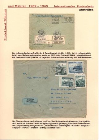 POŠTOVNÍ PROVOZ Z PROTEKTORÁTU ČECHY A MORAVA DO MIMOEVROPSKÝCH ZEMÍ – sheet 13