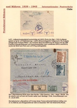 POŠTOVNÍ PROVOZ Z PROTEKTORÁTU ČECHY A MORAVA DO MIMOEVROPSKÝCH ZEMÍ – list 25