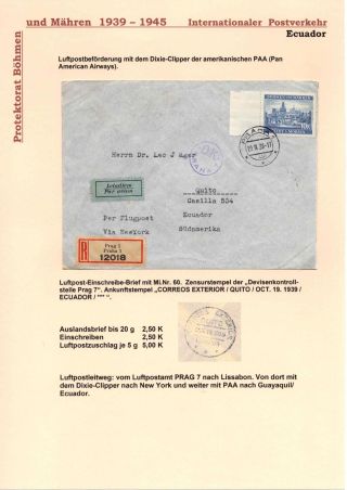 POŠTOVNÍ PROVOZ Z PROTEKTORÁTU ČECHY A MORAVA DO MIMOEVROPSKÝCH ZEMÍ – list 34