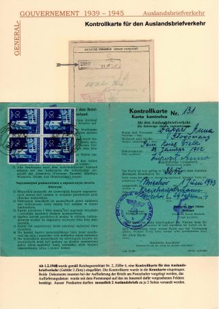 GENERALGOUVERNEMENT 1939-1945 (POŠTOVNÍ STYK SE ZAHRANIČÍM) – Blatt 2