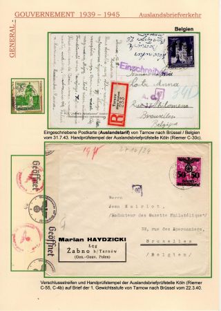 GENERALGOUVERNEMENT 1939-1945 (POŠTOVNÍ STYK SE ZAHRANIČÍM) – Blatt 4