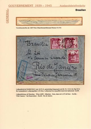 GENERALGOUVERNEMENT 1939-1945 (POŠTOVNÍ STYK SE ZAHRANIČÍM) – Blatt 8