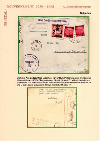 GENERALGOUVERNEMENT 1939-1945 (POŠTOVNÍ STYK SE ZAHRANIČÍM) – Blatt 10