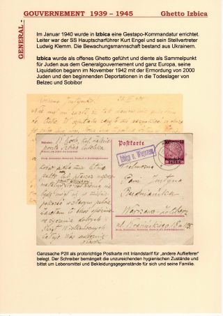 GENERALGOUVERNEMENT 1939-1945 (POŠTOVNÍ STYK S PRACOVNÍMI TÁBORY, GHETTY,...) – sheet 5