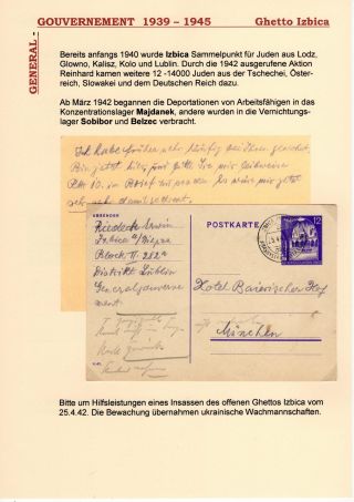 GENERALGOUVERNEMENT 1939-1945 (POŠTOVNÍ STYK S PRACOVNÍMI TÁBORY, GHETTY,...) – sheet 6