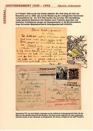 GENERALGOUVERNEMENT 1939-1945 (POŠTOVNÍ STYK S PRACOVNÍMI TÁBORY, GHETTY,...) – sheet 7