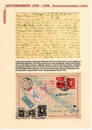 GENERALGOUVERNEMENT 1939-1945 (POŠTOVNÍ STYK S PRACOVNÍMI TÁBORY, GHETTY,...) – sheet 11