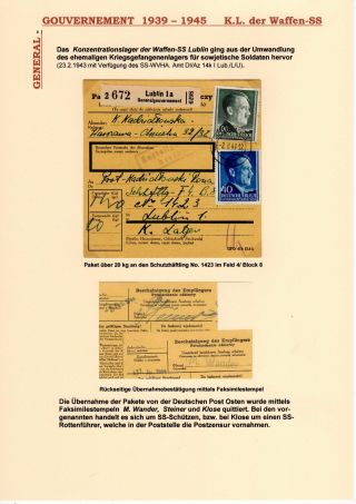 GENERALGOUVERNEMENT 1939-1945 (POŠTOVNÍ STYK S PRACOVNÍMI TÁBORY, GHETTY,...) – sheet 13
