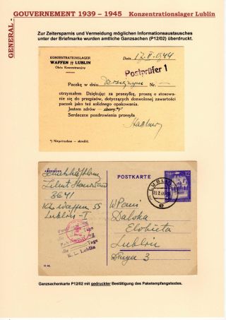GENERALGOUVERNEMENT 1939-1945 (POŠTOVNÍ STYK S PRACOVNÍMI TÁBORY, GHETTY,...) – sheet 14