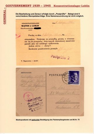 GENERALGOUVERNEMENT 1939-1945 (POŠTOVNÍ STYK S PRACOVNÍMI TÁBORY, GHETTY,...) – sheet 15