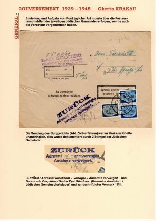 GENERALGOUVERNEMENT 1939-1945 (POŠTOVNÍ STYK S PRACOVNÍMI TÁBORY, GHETTY,...) – sheet 21
