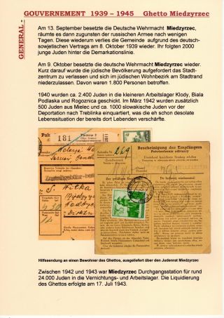 GENERALGOUVERNEMENT 1939-1945 (POŠTOVNÍ STYK S PRACOVNÍMI TÁBORY, GHETTY,...) – sheet 22