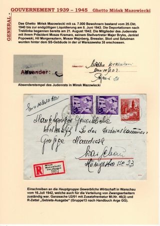 GENERALGOUVERNEMENT 1939-1945 (POŠTOVNÍ STYK S PRACOVNÍMI TÁBORY, GHETTY,...) – sheet 24