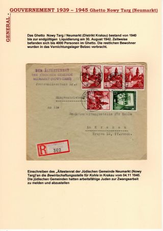 GENERALGOUVERNEMENT 1939-1945 (POŠTOVNÍ STYK S PRACOVNÍMI TÁBORY, GHETTY,...) – sheet 25