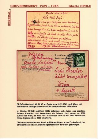 GENERALGOUVERNEMENT 1939-1945 (POŠTOVNÍ STYK S PRACOVNÍMI TÁBORY, GHETTY,...) – sheet 28