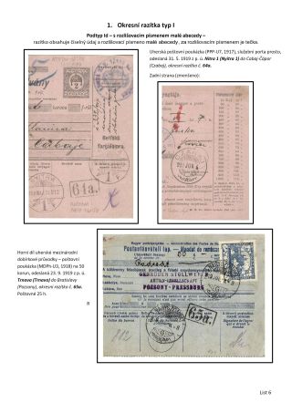 OKRESNÍ RAZÍTKA POŠTOVNÍCH ÚŘADŮ NA SLOVENSKU A PODKARPATSKÉ RUSI PO ROCE 1918 – list 6