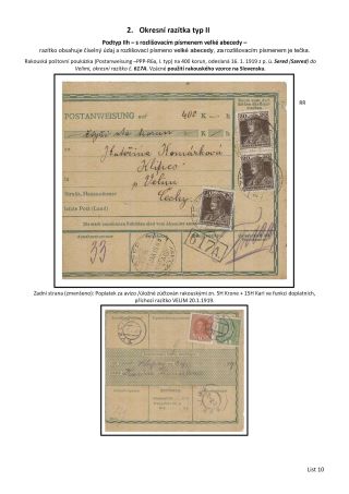 OKRESNÍ RAZÍTKA POŠTOVNÍCH ÚŘADŮ NA SLOVENSKU A PODKARPATSKÉ RUSI PO ROCE 1918 – list 10