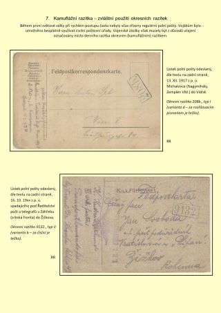 OKRESNÍ RAZÍTKA POŠTOVNÍCH ÚŘADŮ NA SLOVENSKU A PODKARPATSKÉ RUSI PO ROCE 1918 – sheet 18