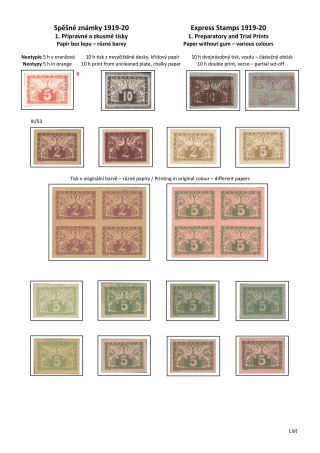 ČESKOSLOVENSKO - SPĚŠNÉ ZNÁMKY 1919-20 – sheet 4