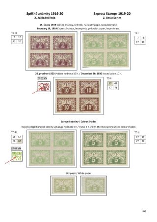 ČESKOSLOVENSKO - SPĚŠNÉ ZNÁMKY 1919-20 – sheet 9