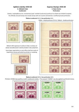 ČESKOSLOVENSKO - SPĚŠNÉ ZNÁMKY 1919-20 – sheet 11
