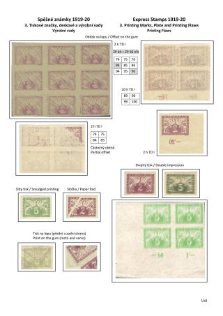 ČESKOSLOVENSKO - SPĚŠNÉ ZNÁMKY 1919-20 – sheet 20
