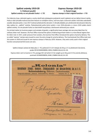 ČESKOSLOVENSKO - SPĚŠNÉ ZNÁMKY 1919-20 – sheet 28