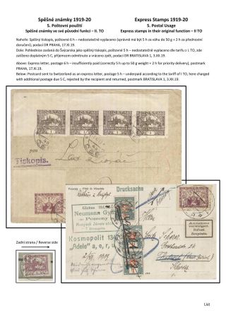 ČESKOSLOVENSKO - SPĚŠNÉ ZNÁMKY 1919-20 – sheet 32