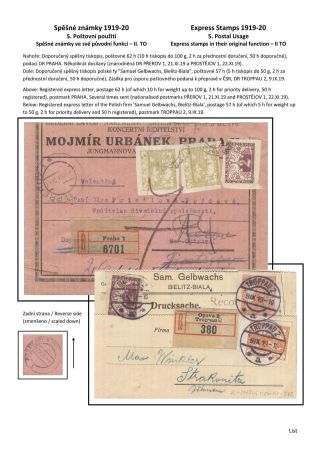 ČESKOSLOVENSKO - SPĚŠNÉ ZNÁMKY 1919-20 – list 33