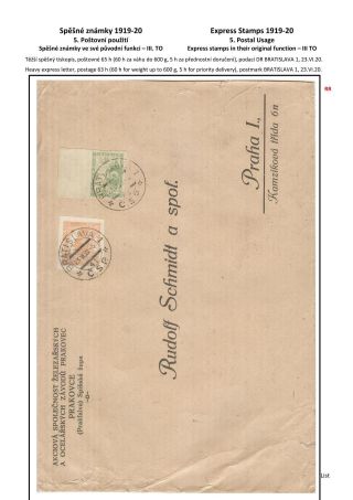ČESKOSLOVENSKO - SPĚŠNÉ ZNÁMKY 1919-20 – list 34