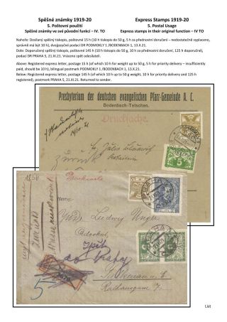 ČESKOSLOVENSKO - SPĚŠNÉ ZNÁMKY 1919-20 – list 36
