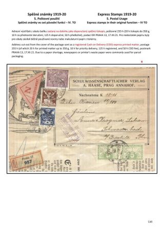 ČESKOSLOVENSKO - SPĚŠNÉ ZNÁMKY 1919-20 – list 38