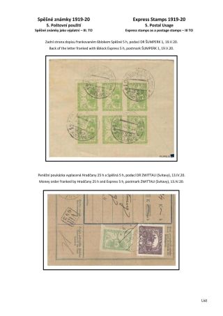 ČESKOSLOVENSKO - SPĚŠNÉ ZNÁMKY 1919-20 – list 45