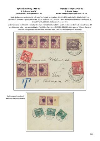 ČESKOSLOVENSKO - SPĚŠNÉ ZNÁMKY 1919-20 – list 46