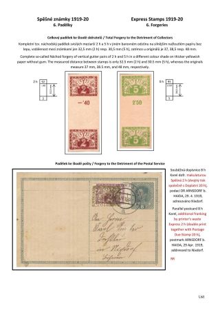ČESKOSLOVENSKO - SPĚŠNÉ ZNÁMKY 1919-20 – list 48