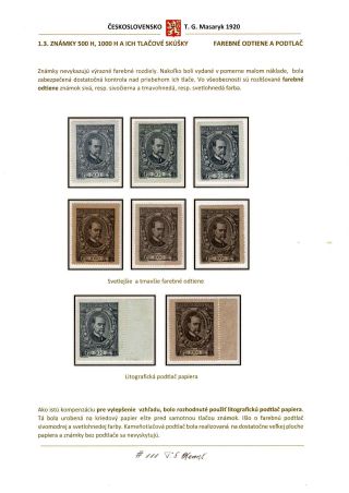 PŘÍLEŽITOSTNÁ EMISE K 70. NAROZENINÁM T. G. MASARYKA – sheet 12