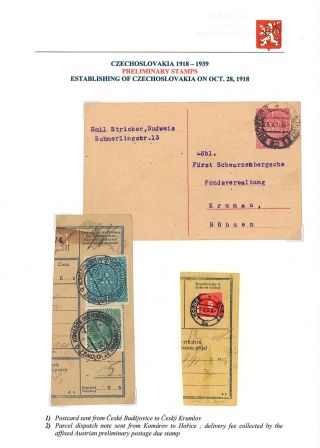 VOM KARL I. ZUM MASARYK: POSTGESCHICHTE DER TSCHECHOSLOWAKEI 1918-19 – Blatt 2