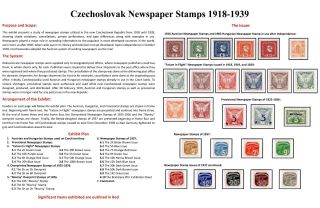 ČESKOSLOVENSKÉ NOVINOVÉ ZNÁMKY 1918-1939 (format A3) – list 1