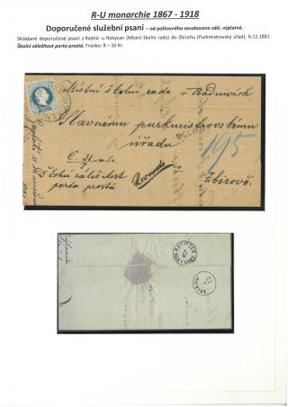 ÚŘEDNÍ PSANÍ OSVOBOZENÁ OD POŠTOVNÉHO 1867-1945 – list 2