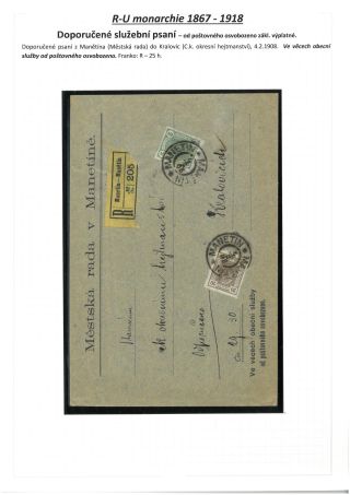 ÚŘEDNÍ PSANÍ OSVOBOZENÁ OD POŠTOVNÉHO 1867-1945 – list 5