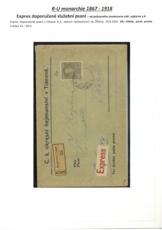 ÚŘEDNÍ PSANÍ OSVOBOZENÁ OD POŠTOVNÉHO 1867-1945 – list 6